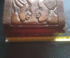 mid century hand carved box