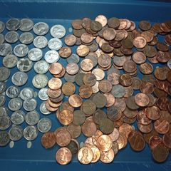 Collection Of 725 gms  Old American Coins 1cent Dimes 5 Cents, Quarters Etc-not Cleaned