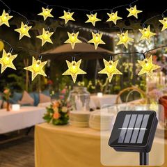 Solar Garden Lights Outdoor,23Ft 50 LED Star Solar Fairy Lights Waterproof Solar Powered Garden Light Star String Lights Festival Light for Garden Patio Yard Home Wedding Party Decoration
