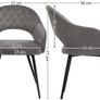Set of 2 Velvet Dining Chairs Modern Kitchen Chairs - Free Delivery Nationwide Image 2