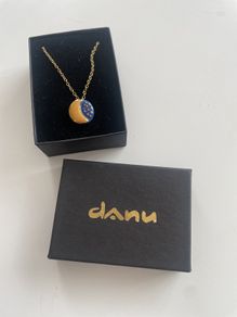 Moon and Stars Ceramic Danu Necklace