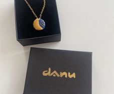 Moon and Stars Ceramic Danu Necklace