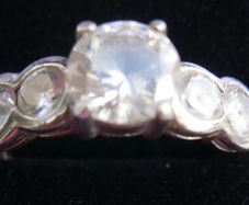 Vintage Sterling Silver Round-cut CZ Engagement Ring Size P - 3,90g