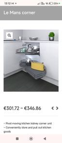 LeMans cabinet corner shelf