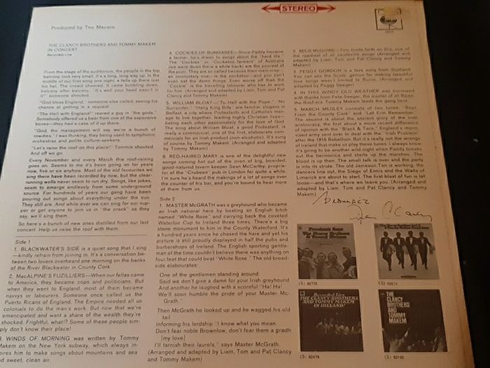 record in concert  the Clancy brothers