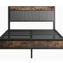 Double Bed Frames with Wooden Storage Headboard Image 2