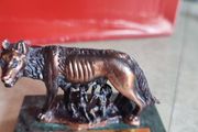 Ricordo Di Roma Romulus And Remus Figurine She Wolf Bronze On Marble Base