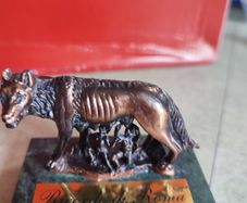 Ricordo Di Roma Romulus And Remus Figurine She Wolf Bronze On Marble Base