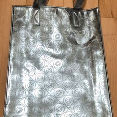 KENZO World Icy Blue Metallic Tote Bag - Glossy Mirror Eye Embossed