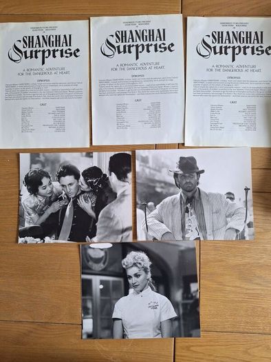 MADONNA / SEAN PENN Shanghai Surprise Press photos and Press sheet