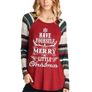 Ladies Women Christmas T Shirt Top Long Sleeve Merry Little Reindeer Holly Jolly Image 6