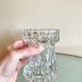 Vintage German Glashutte Bark Vase / Candleholder, Mid Century Glass Image 7