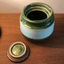 Antique Green Glazed Denby Aonian Tobacco Jar Seal J Bourne & Son 1920's Image 3