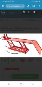 Motorbike hydraulic lift