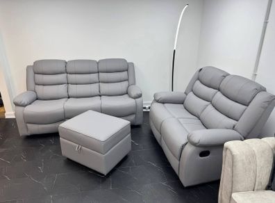 Roma 3+2 Leather Recliner Sofa Set