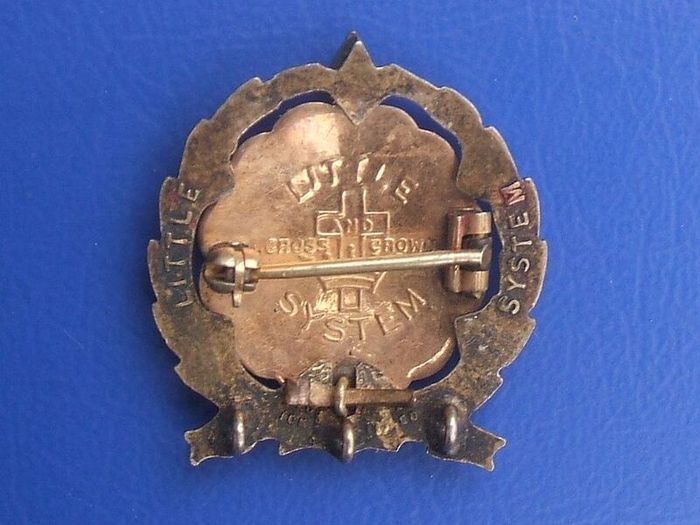 ALL SAINTS church (Little Cross & Crown System) - award badge for regular Sunday School attendance in the second year (marked 10K for gold)