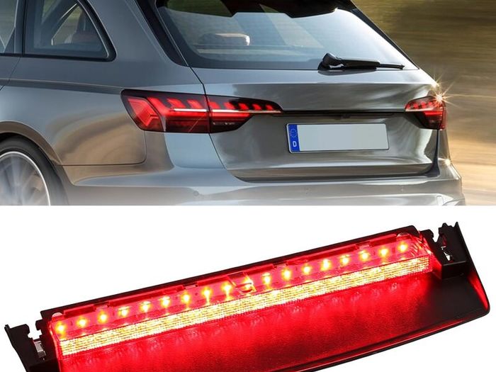 High Level Brake Light for Audi A4 S4 2009-2014 LED Centre 3rd Brake Rear Brake Light Replacements 8K5945097, Red Lens