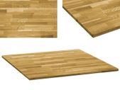 Table Top Solid Oak Wood Square 23 mm 80x80 cm