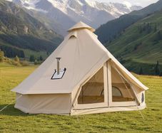 Oxford Bell Tent 4 Seasons 3 m Yurt Tent for Camping with Stove Jack Waterproof Breathable Holds up to 3 People with Zipped Detachable Floor