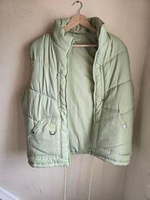 Sage green puffer gilet