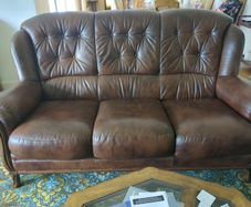 Leather sofa and chair