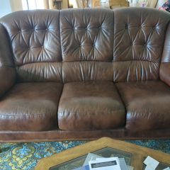 Leather sofa and chair
