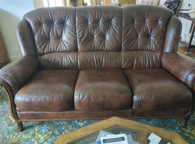 Leather sofa and chair