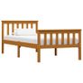 Bed Frame Honey Brown Solid Pinewood 100x200 cm Image 2
