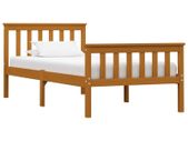 Bed Frame Honey Brown Solid Pinewood 100x200 cm