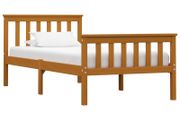 Bed Frame Honey Brown Solid Pinewood 100x200 cm