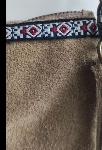 Authentic Italian Suede Crossbody Bag Genuine Leather Boho Style