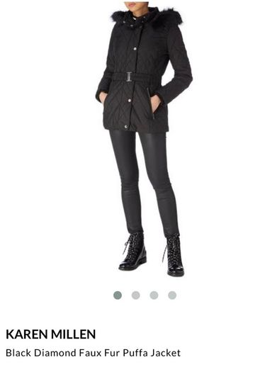 Karen Millen Black Quilted Belted Jacket