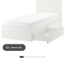MALM Bed frame w 2 storage boxes, white, Single Image 4