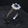 Vintage 14K White Gold Sapphire & Diamond Cluster Ring Hallmarked  Size 52.5 Image 3