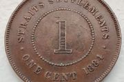 1884 Straits Settlement Queen Victoria 1 Cent