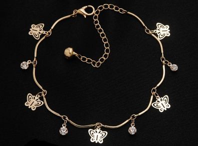 Butterfly Crystal Charm Bracelet