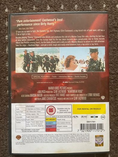 Heartbreak Ridge Clint Eastwood dvd
