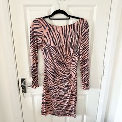 L.K Bennett Animal Print Pink Dress UK10