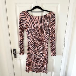 L.K Bennett Animal Print Pink Dress UK10