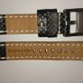 20mm Leather Watch Band with Satin Finished Stainless Steel Buckle Image 3