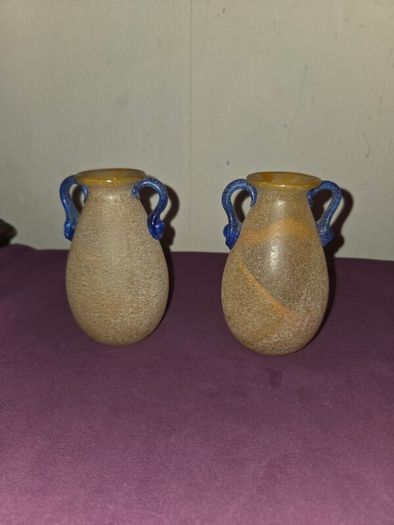 Matching Pair of Spanish Lafiore Vases