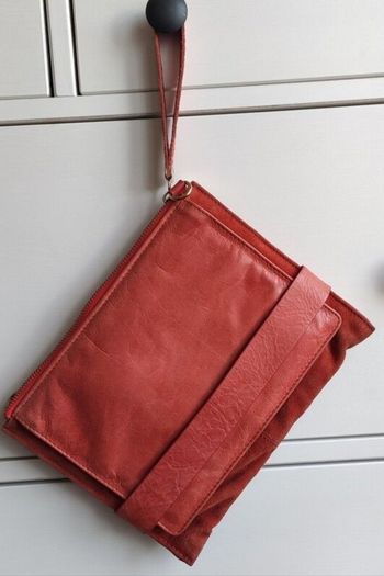 Oasis Orange 100% Real Leather 3 in 1 bag