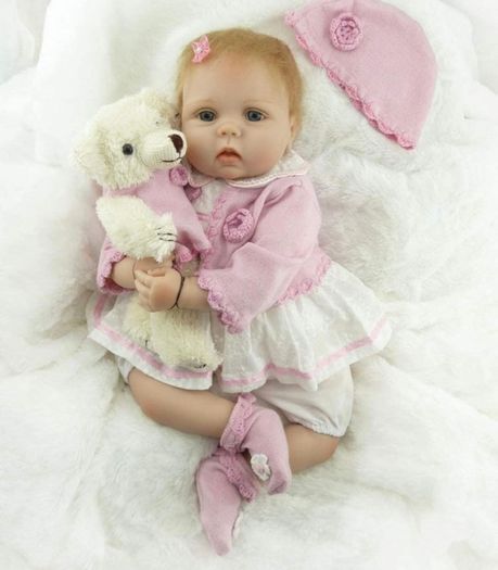 Realistic Reborn Doll 22inch 55cm Handmade Soft Silicone Vinyl Baby Reborn Dolls Girls Real Life Doll boys Girl Toy Birthday Xmas gift Reborn Babies (FREE POSTAGE)