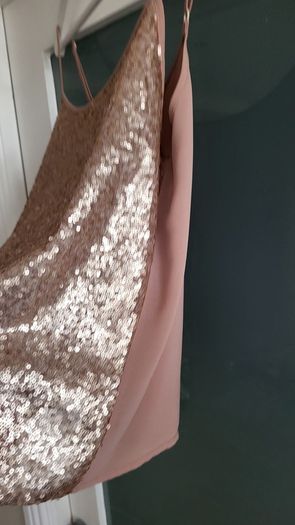 PRIMARK blush bling cami Sz 12