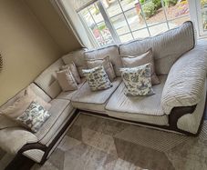 Great Condition Beige L Shape Sofa & Matching Armchair
