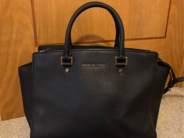 Michael Kors Selma Black Leather Satchel Bag