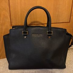 Michael Kors Selma Black Leather Satchel Bag