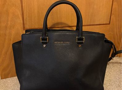 Michael Kors Selma Black Leather Satchel Bag