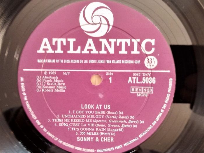 Sonny & Cher. Look at Us.Original P-1965.Atlantic Records.Excellent Cond.First Press