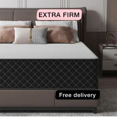 Extra Firm Double Mattress, 25cm Deep Hybrid Mattress Double with Foam and Individually Pocket Springs